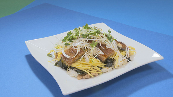 ビタミン B1 豊富な<br>うなぎと豚肉Wパワーご飯