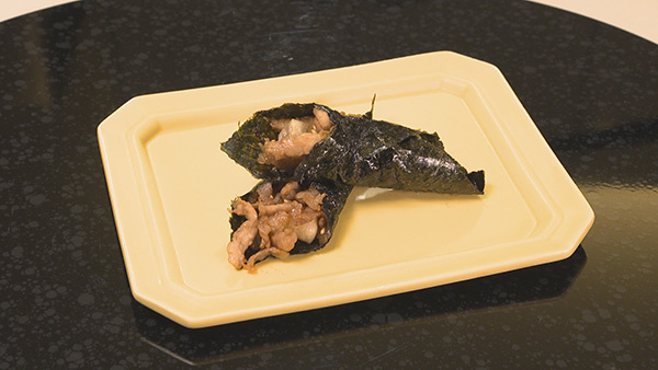 豚肉とおもちの磯部巻き